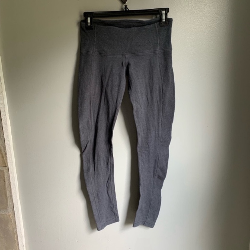 lululemon low rise ribbed grey leggings